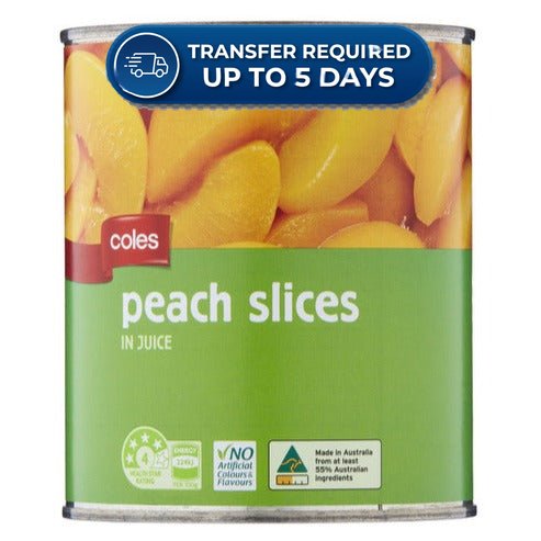 Coles Australian Peach Slices In Juice | 825g -(Extended Dispatch)
