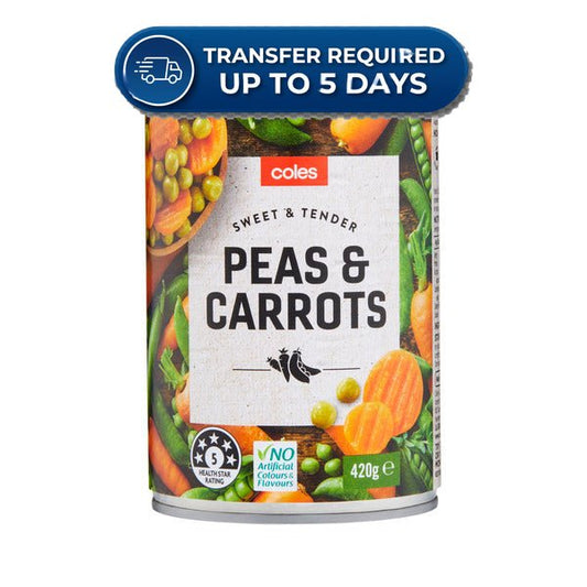 Coles Peas & Carrots 420g -(Extended Dispatch)