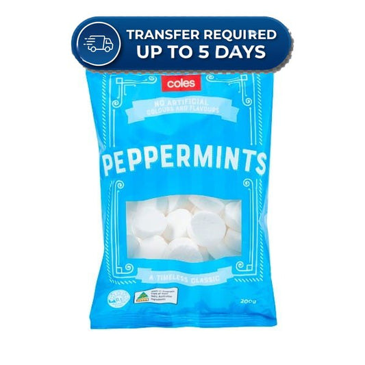 Coles Lollies Peppermints 200g -(Extended Dispatch)