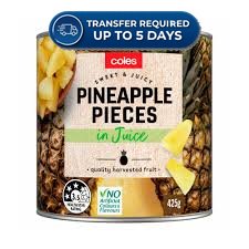 Coles Pineapple Pieces IN Juice  425g -(Extended Dispatch)