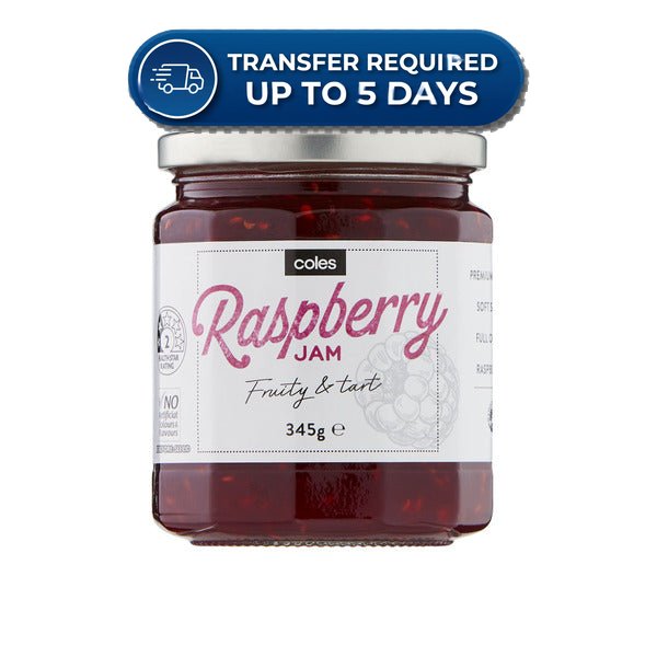 Coles Jam Premium Raspberry 345g -(Extended Dispatch)