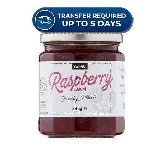 Coles Jam Premium Raspberry 345g -(Extended Dispatch)