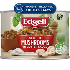 Edgell Sliced Mushrooms in Butter Sauce  220g -(Extended Dispatch)