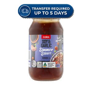 Coles Simmer Sauce Soy & Garlic 500g -(Extended Dispatch)
