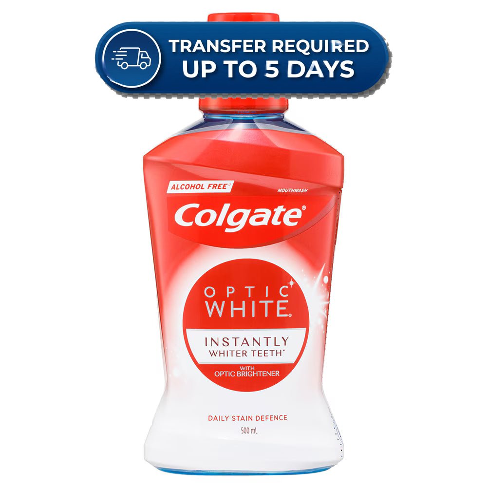 Colgate Optic White Alcohol Free Whitening Mouthwash With Optic Brightener | 500mL -(Extended Dispatch)