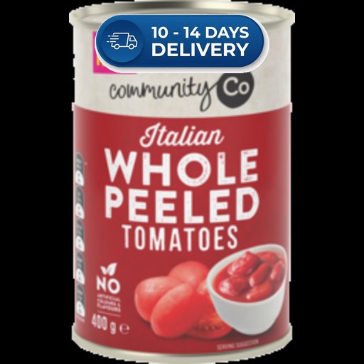 Community Co Tomato Whole Peeled 400g -(Extended Dispatch)