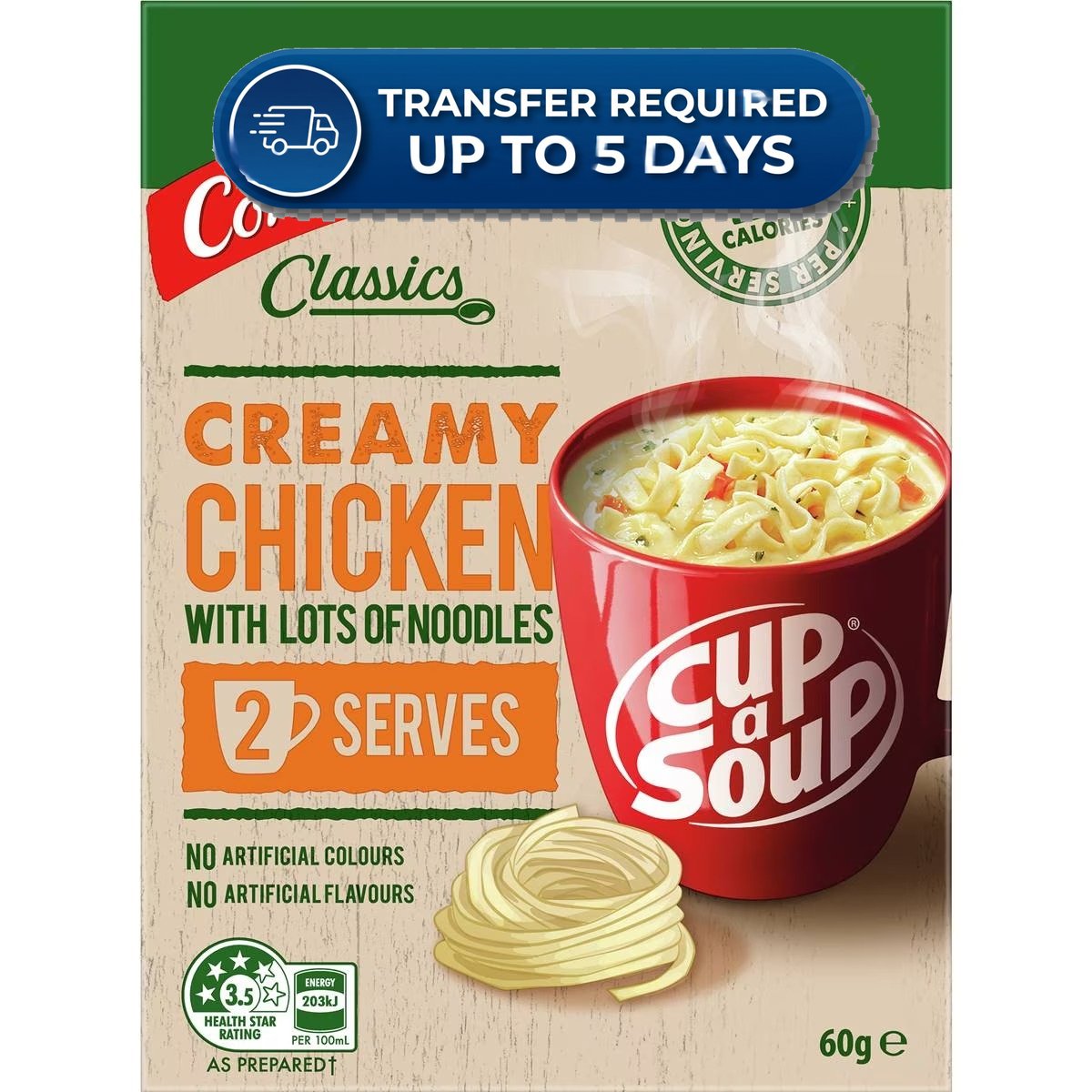 Continental Cup A Soup Creamy Chicken with Noodles(2pk) 60g -(Extended Dispatch)