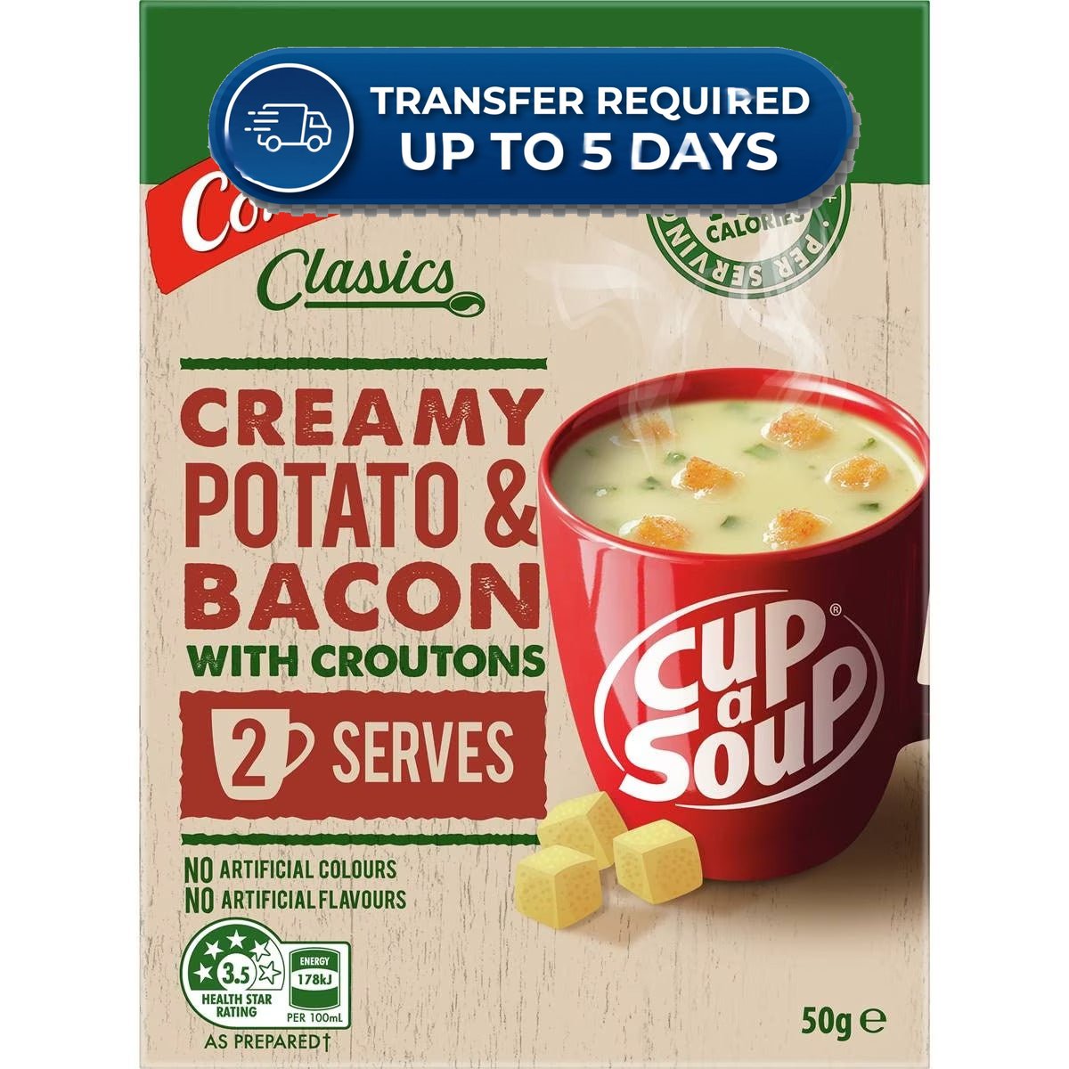 Continental Cup A Soup Creamy Potato & Bacon (2pk) 50g -(Extended Dispatch)