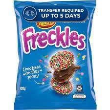Allen's Lollies Freckles Milk Chocolate  160g -(Extended Dispatch)