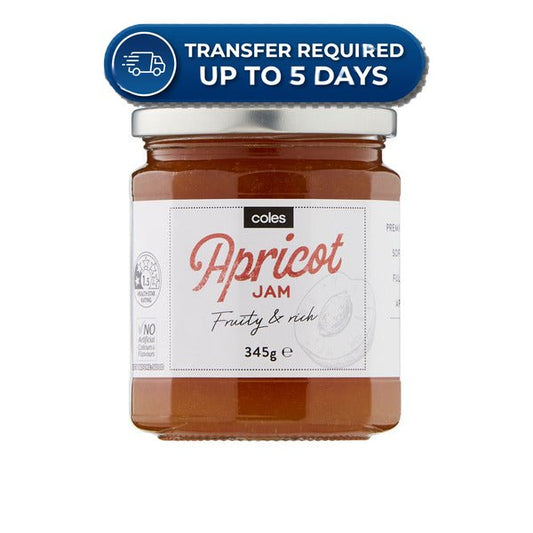 Coles Jam Premium Apricot 345g -(Extended Dispatch)