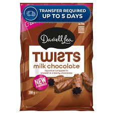Darrell Lea Twists Milk Chocolate Liquorice 200g -(Extended Dispatch)