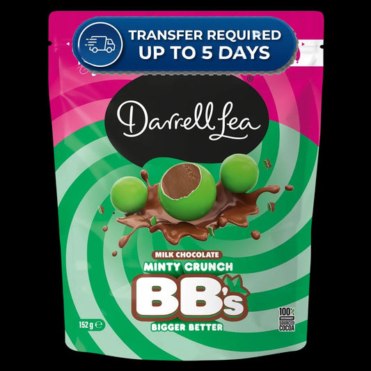 Darrell Lea Milk Chocolate BB's Minty Crunch 152g -(Extended Dispatch)