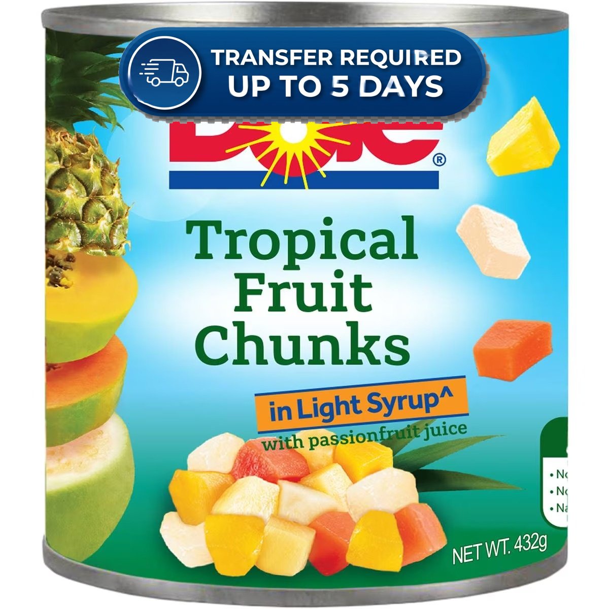Dole Tropical Fruit Chunks In Light Syrup 432g -(Extended Dispatch)