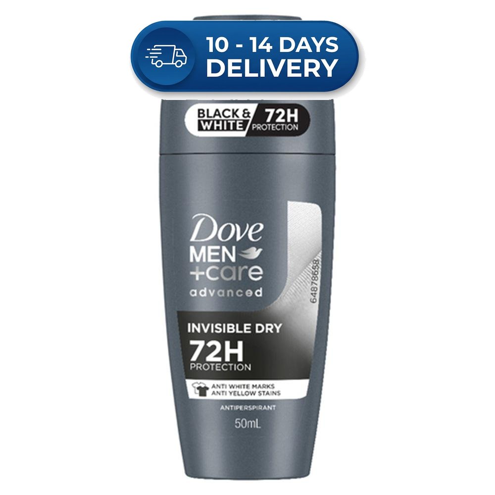 Dove Men +Care Advanced Invisible Dry Roll On 72h Protection 50mL -(Extended Dispatch)