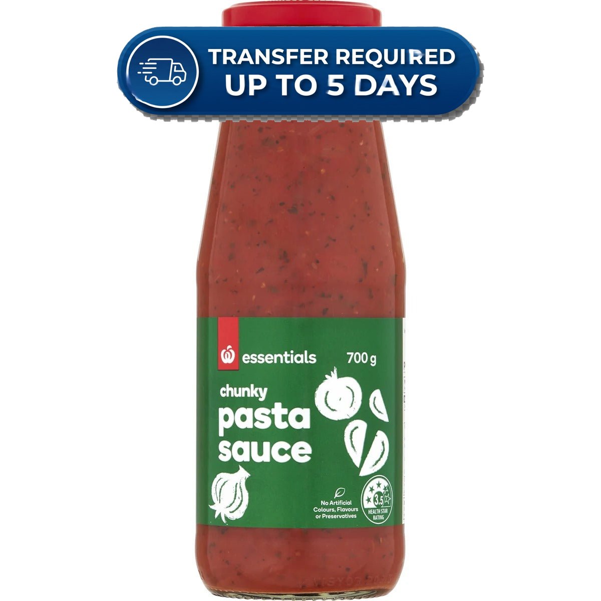 Woolworth Essentials Pasta Sauce Chunky 700g -(Extended Dispatch)