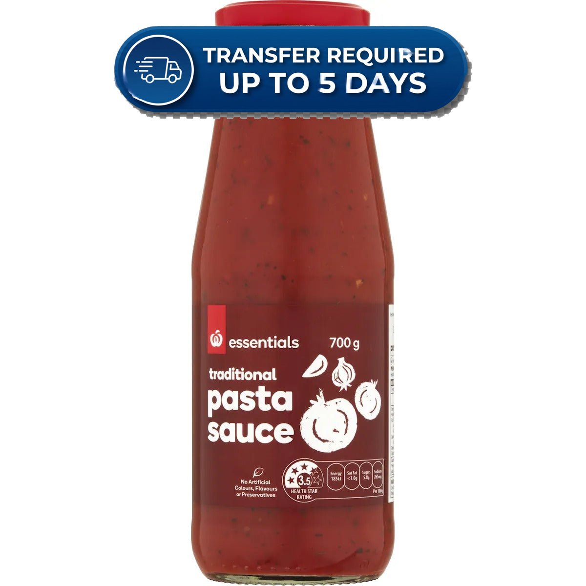 Woolworth Essentials Pasta Sauce Traditional 700g -(Extended Dispatch)