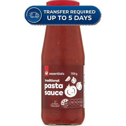 Woolworth Essentials Pasta Sauce Traditional 700g -(Extended Dispatch)