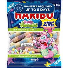 Haribo Fruity Wormies Share Size 140g -(Extended Dispatch)