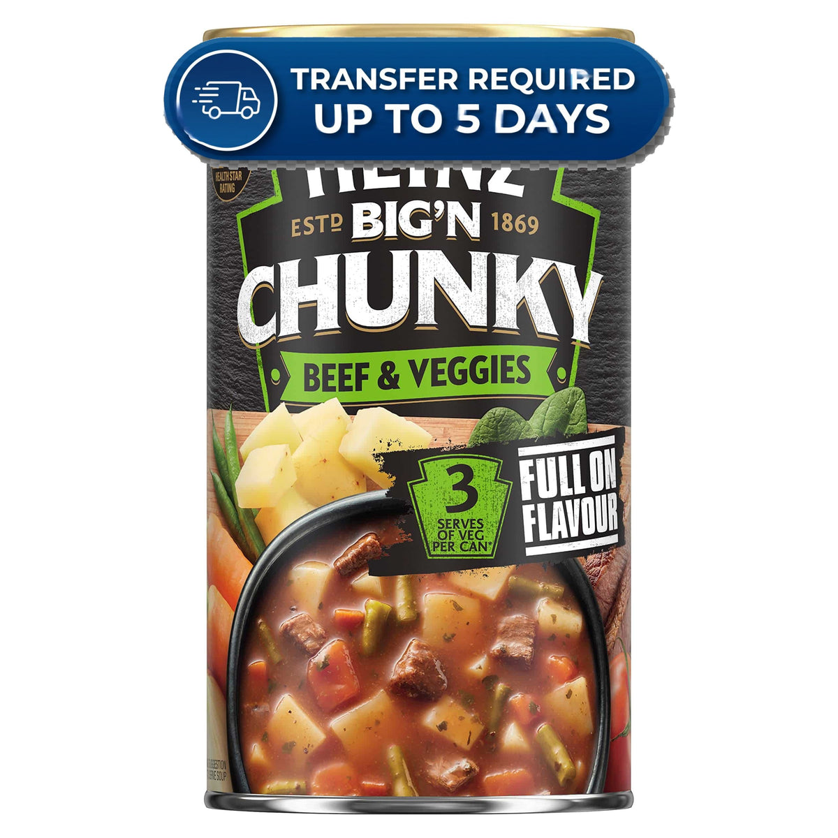 Heinz Soup Big N Chunky Beef & Veggies 535g -(Extended Dispatch)