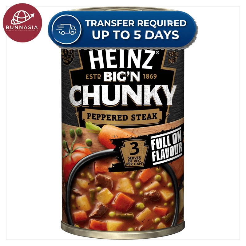 Heinz Soup Big N Chunky Peppered Steak 535g -(Extended Dispatch)