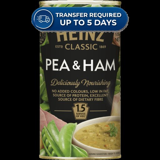 Heinz Classic Pea & Ham Soup Can  535g -(Extended Dispatch)