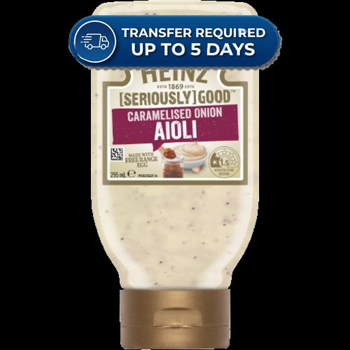 Heinz Seriously Good Caramelised Onion Aioli 295mL -(Extended Dispatch)