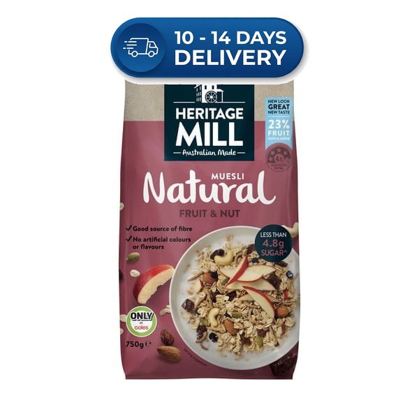 Heritage Mill Muesli Fruit & Nut 750g -(Extended Dispatch)