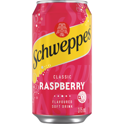 Schweppes Traditional Raspberry Soft Drink Can  375mL