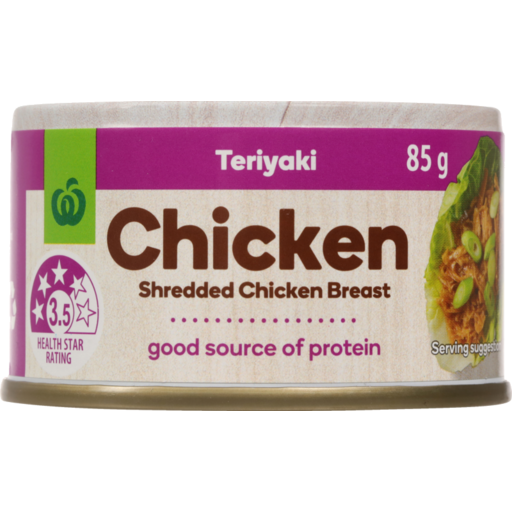 Woolworths Canned Shredded Chicken Teriyaki 85g