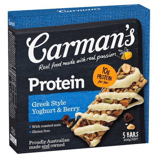Carman's Greek Style Yoghurt & Berry Gourmet Protein Bars 5 Pack 200g