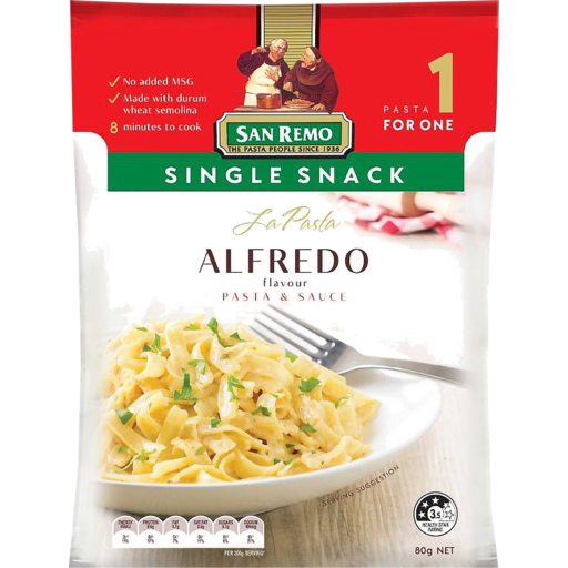 San Remo La Pasta Alfredo Single Snack 80g