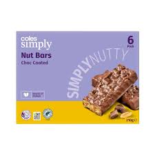 Coles Simply Choc Coated Nut Bar 6 Pack | 210g