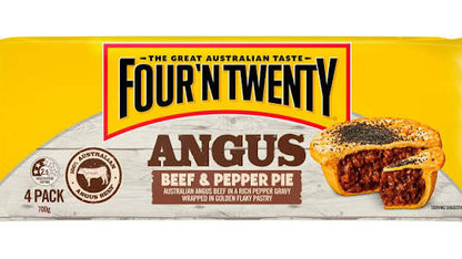 Frozen Four'N Twenty Angus Beef & Pepper Pies 4 Pack | 700g