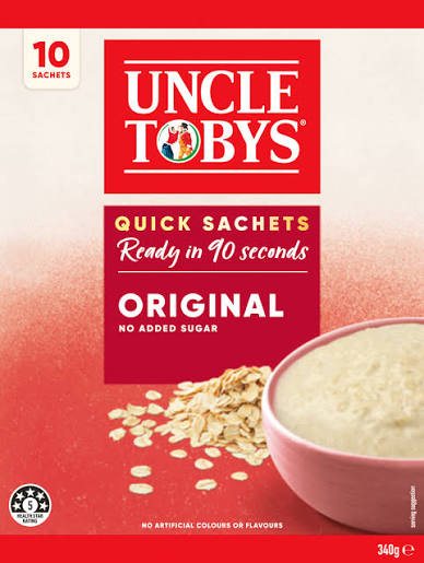Austreats Special - Uncle Tobys Oats Quick Sachets Original 340g