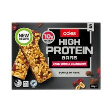 Coles Protein Bar Dark Choc & Cranberry 5 Pack | 200g