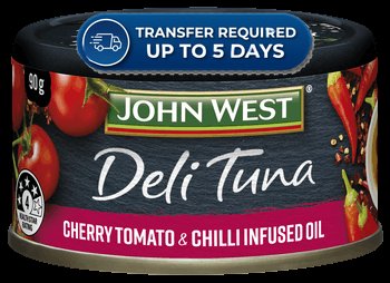 John West Tuna Yellowfin Cherry Tomato & Chilli Infused Oil 90g -(Extended Dispatch)