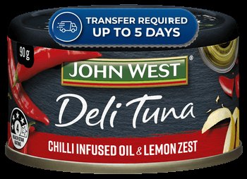 John West Tuna Yellowfin Chilli Infused Oil & Lemon Zest 90g -(Extended Dispatch)
