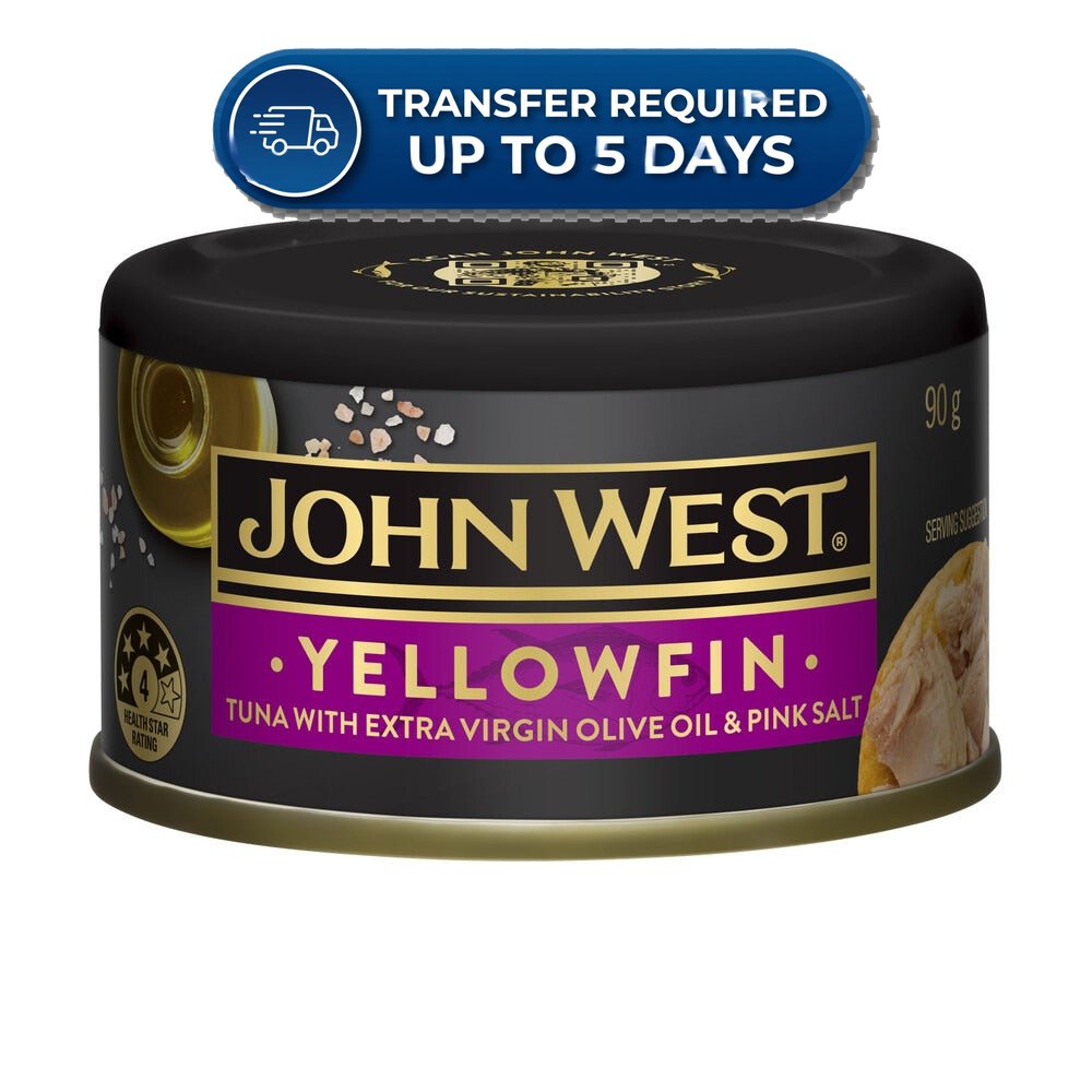 John West Tuna Yellowfin Extra Virgin Olive Oil Blend & Pink Salt 90g -(Extended Dispatch)