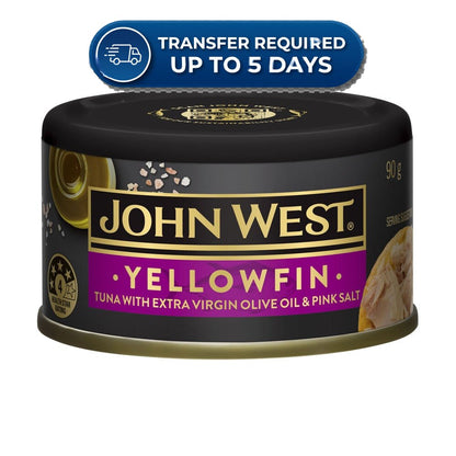 John West Tuna Yellowfin Extra Virgin Olive Oil Blend & Pink Salt 90g -(Extended Dispatch)