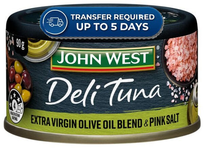 John West Tuna Yellowfin Extra Virgin Olive Oil Blend & Pink Salt 90g -(Extended Dispatch)