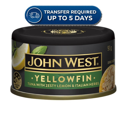John West Tuna Yellowfin Zesty Lemon & Italian Herbs 90g -(Extended Dispatch)