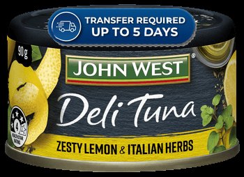 John West Tuna Yellowfin Zesty Lemon & Italian Herbs 90g -(Extended Dispatch)