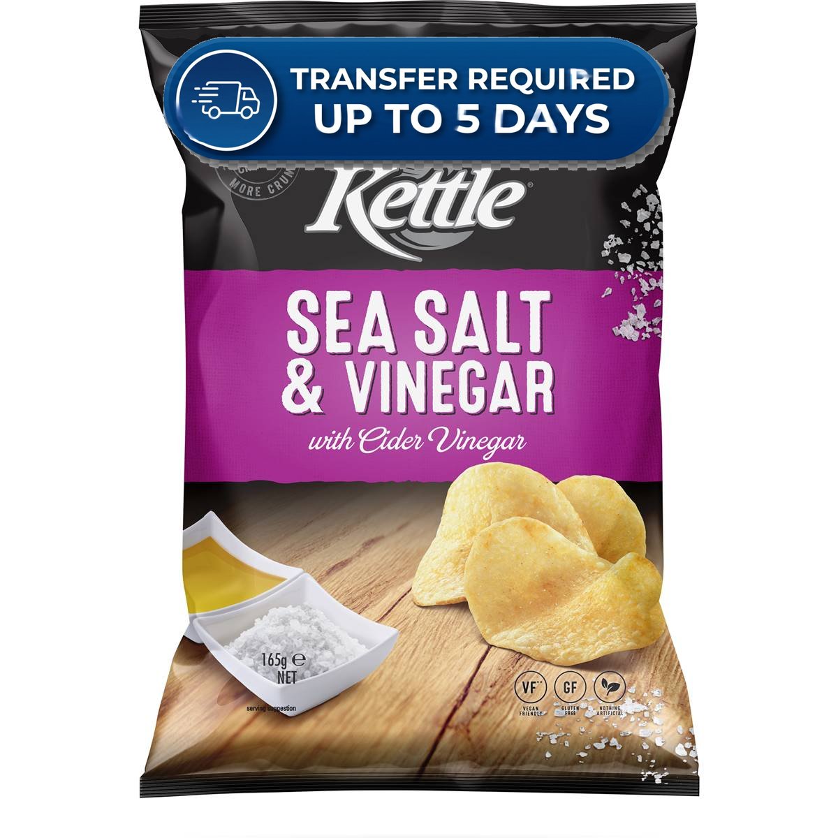 Kettle Sea Salt & Vinegar 165g -(Extended Dispatch)
