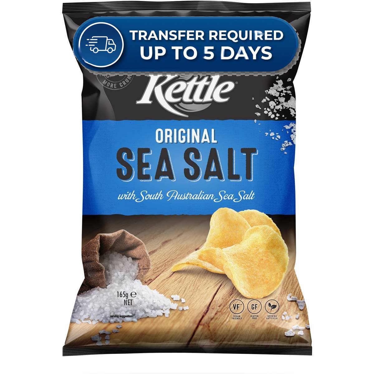 Kettle Original Sea Salt 165g -(Extended Dispatch)