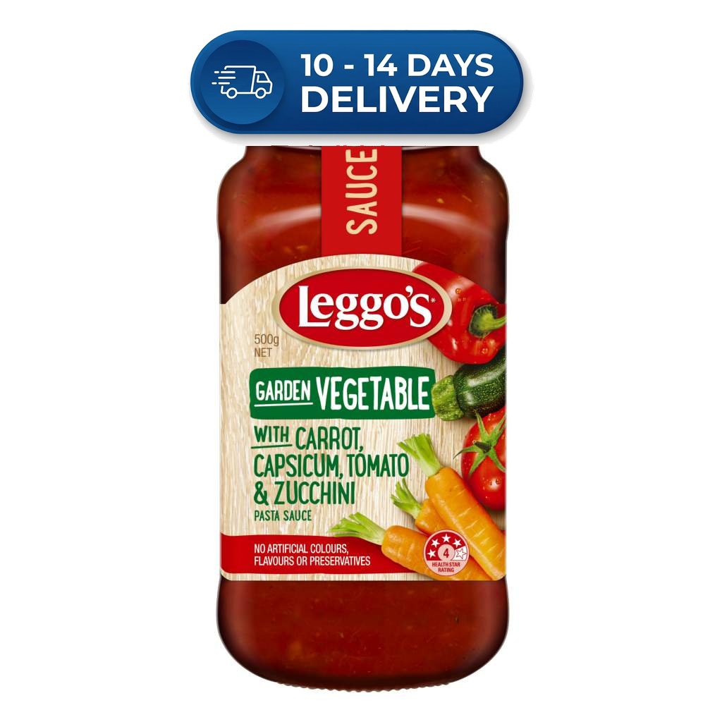 Leggo's Pasta Sauce Garden Vegetable Carrot, Capsicum, Tomato & Zucchini 500g -(Extended Dispatch)