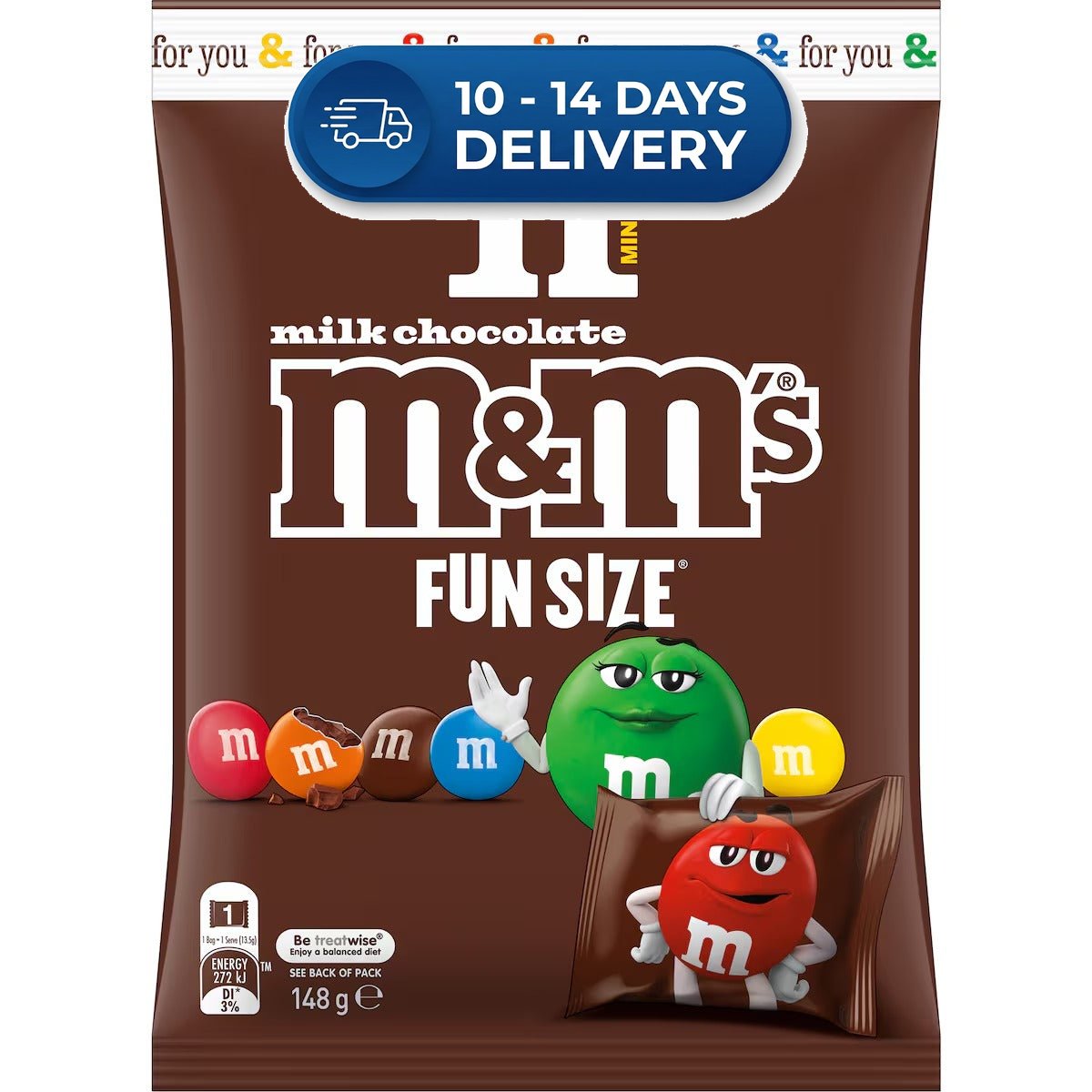 M&M's Milk Chocolate Sharepack (11pk) 148g -(Extended Dispatch)