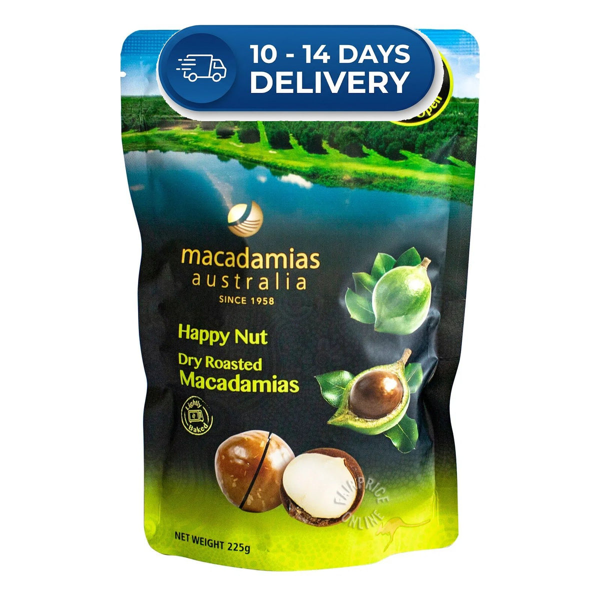 Macadamias Australia Happy Nut Macadamia - Dry Roasted 75G -(Extended Dispatch)