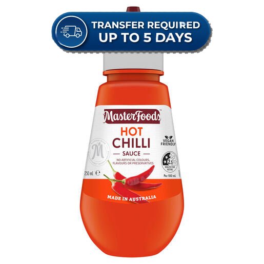 Masterfoods Hot Chilli Sauce 250ml -(Extended Dispatch)