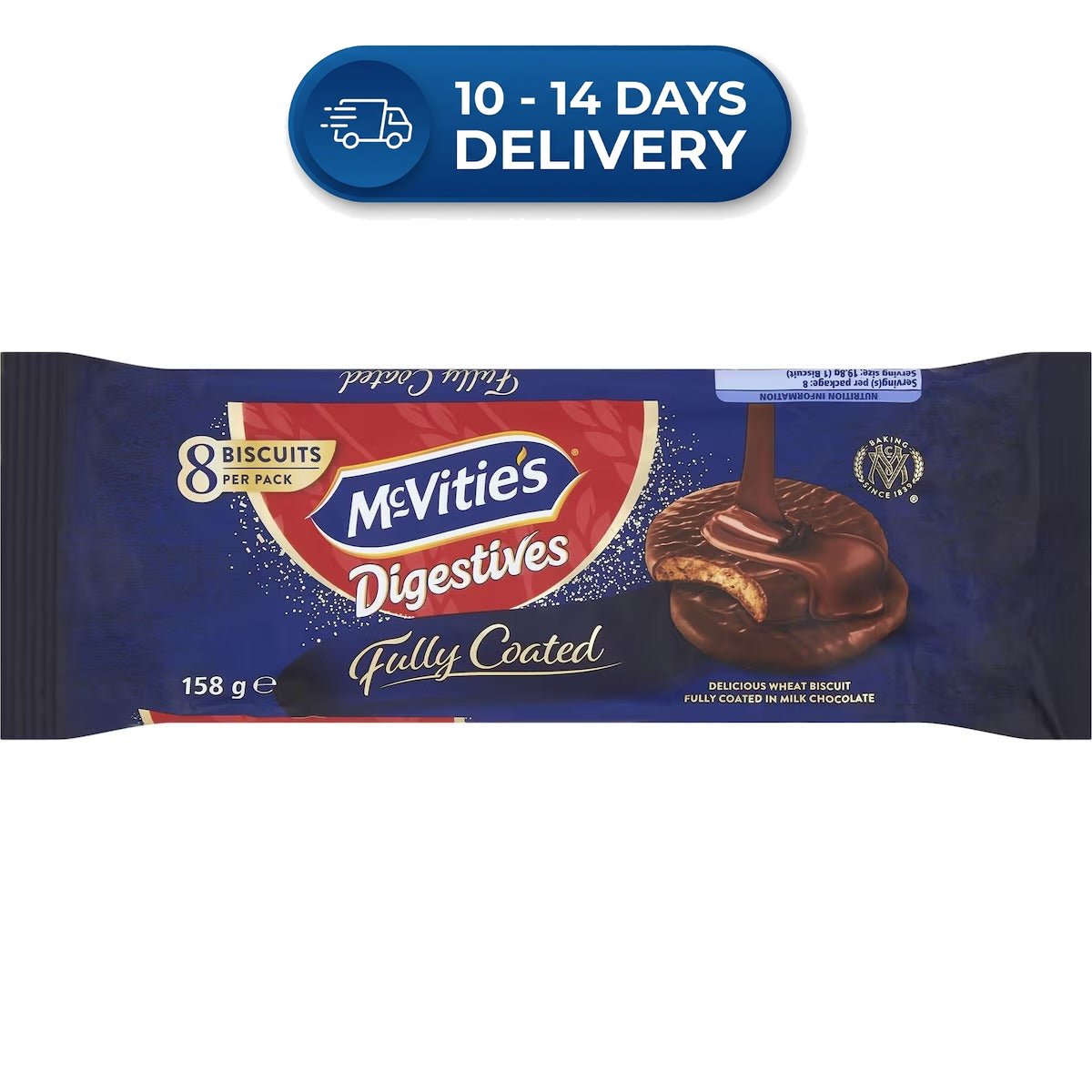 McVitie's Digestives Fully Coated (8pk) 158g -(Extended Dispatch)