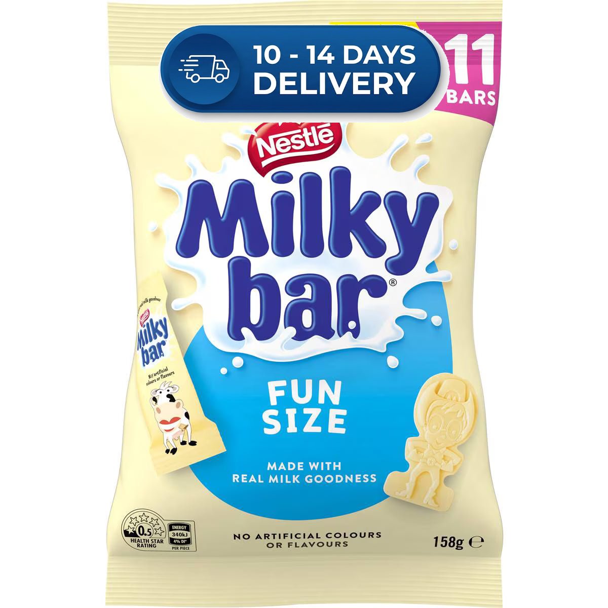 Milkybar White Choc Mini Bars Sharepack 11 pack 158g -(Extended Dispatch)